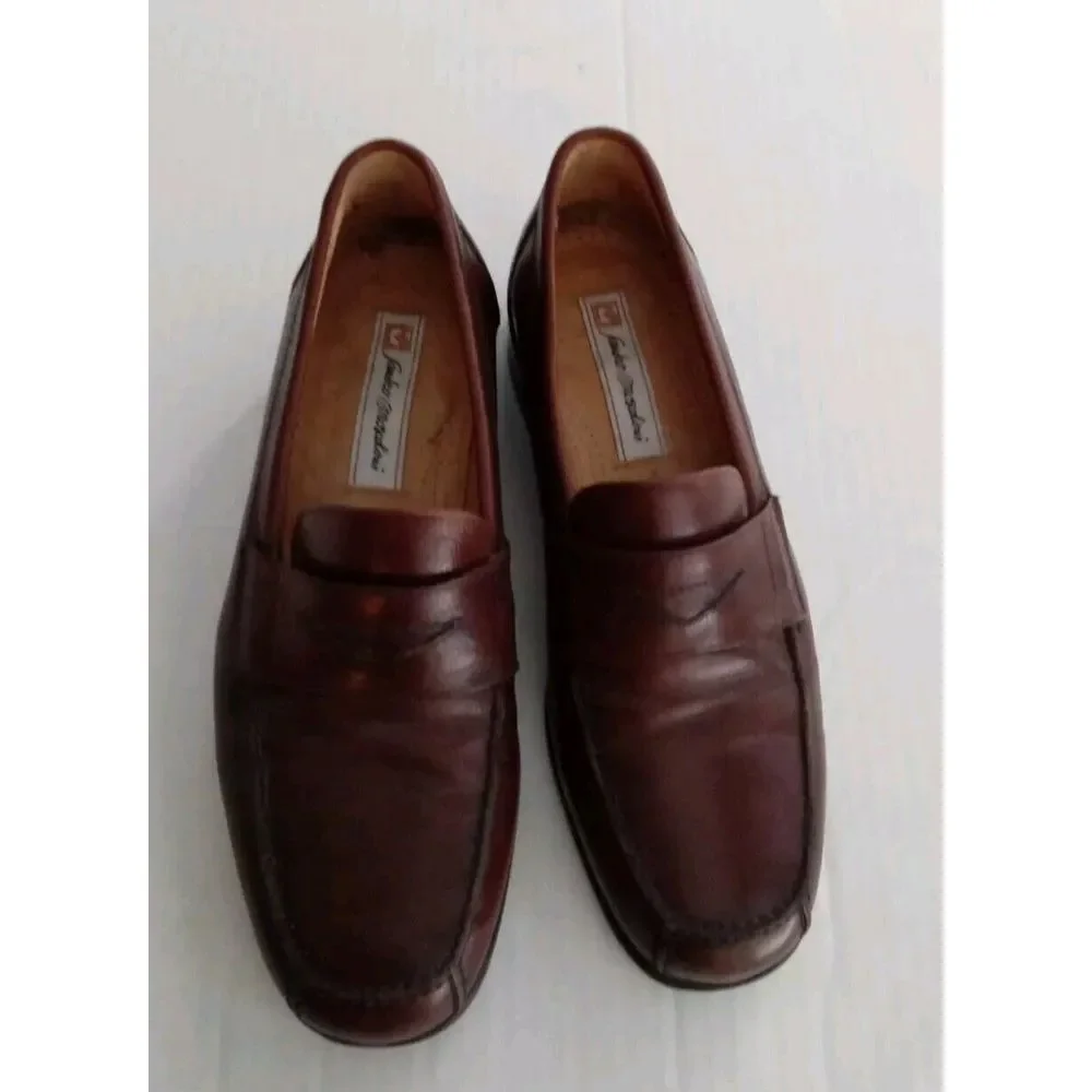 Classic Brown Leather Penny Loafers Dress‎ Shoes Casual Slip-On Comfort